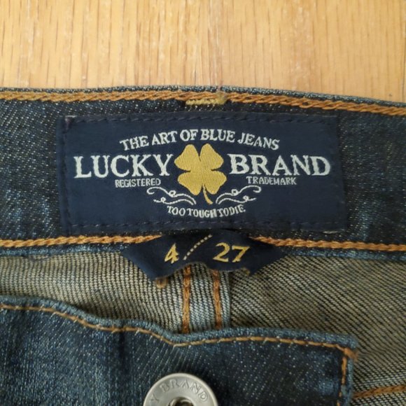 Lucky Brand Zoe Jeans Womens 4x27 Blue Denim Dark Wash Skinny Stretch Distressed - Picture 6 of 15